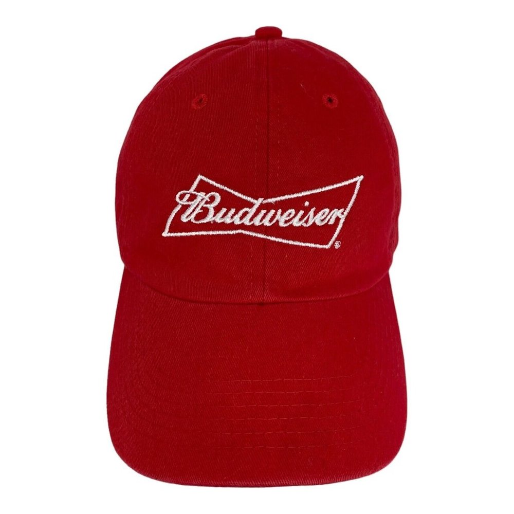 Budweiser Beer “Enjoy Responsibly Drink Wiser” Red Strapback Cap Adjustable Hat